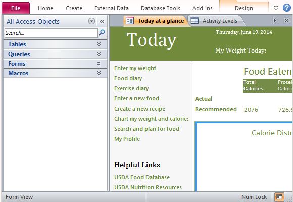 What is the User Friendly Way For a User of the Nutrition Database to Enter Food, Nutrient and Serving Size Data?