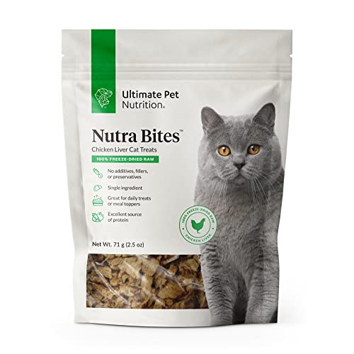 ULTIMATE PET NUTRITION Nutra Bites for Cats, Freeze Dried Raw Treats (Chicken Liver)