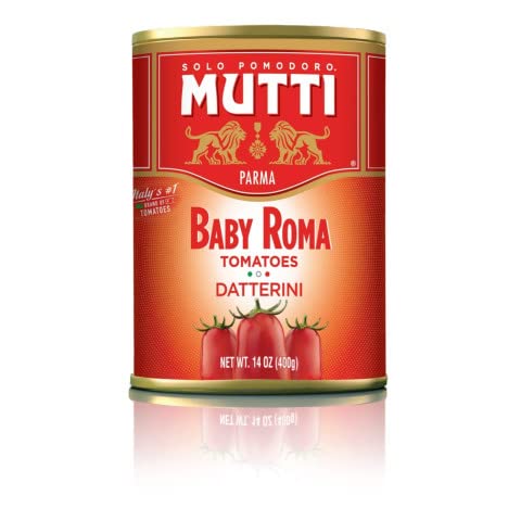 Mutti Baby Roma Tomatoes (Datterini), 14 oz. | 12 Pack | Italy’s #1 Brand of Tomatoes | Fresh Taste for Cooking | Canned Tomatoes | Vegan Friendly & Gluten Free | No Additives or Preservatives