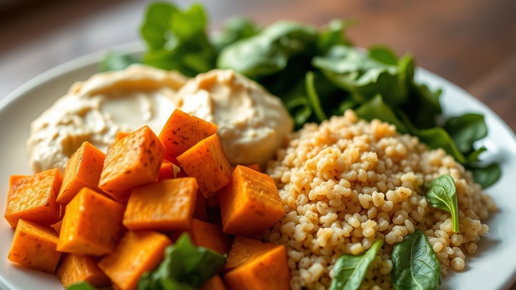 balanced vegetarian meal plate