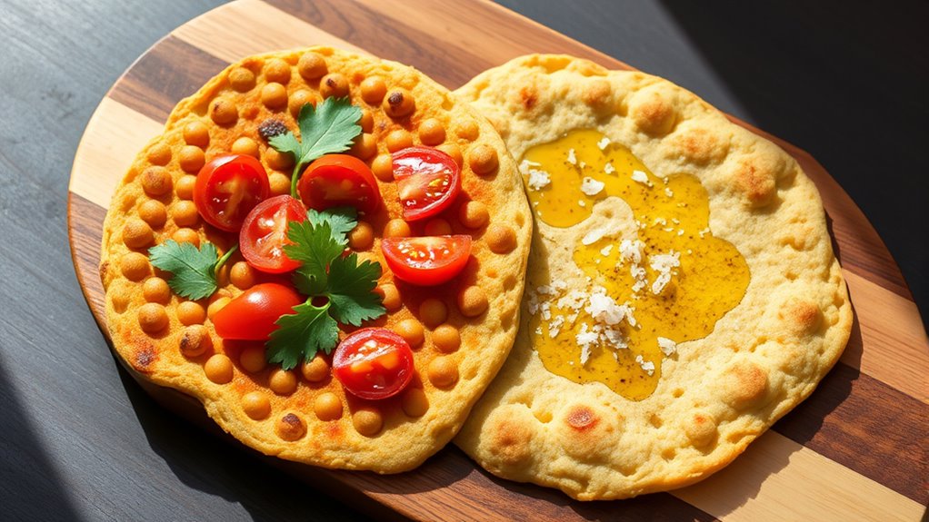 gluten free chickpea flatbread variations