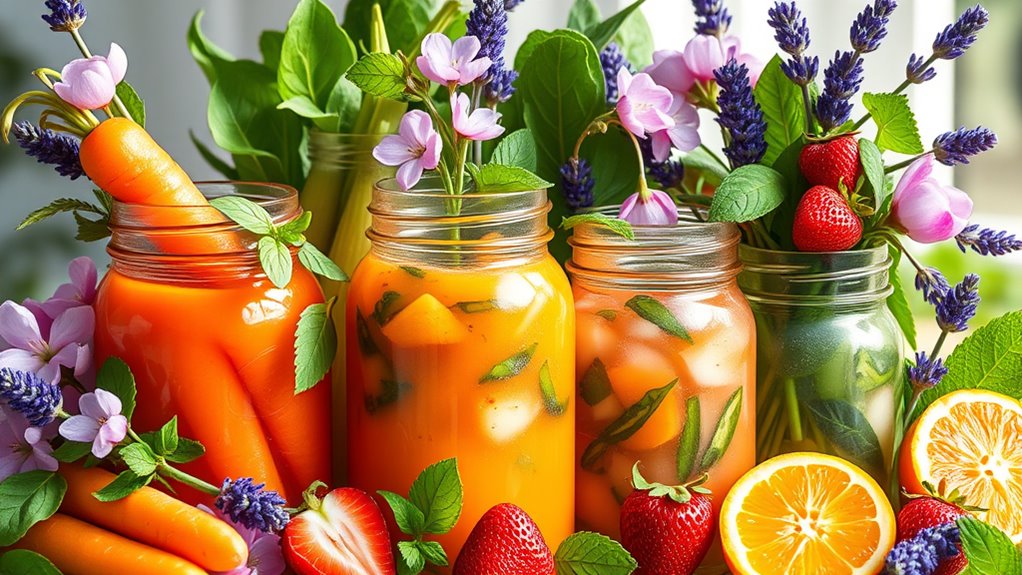 herbs flowers juicing inspiration