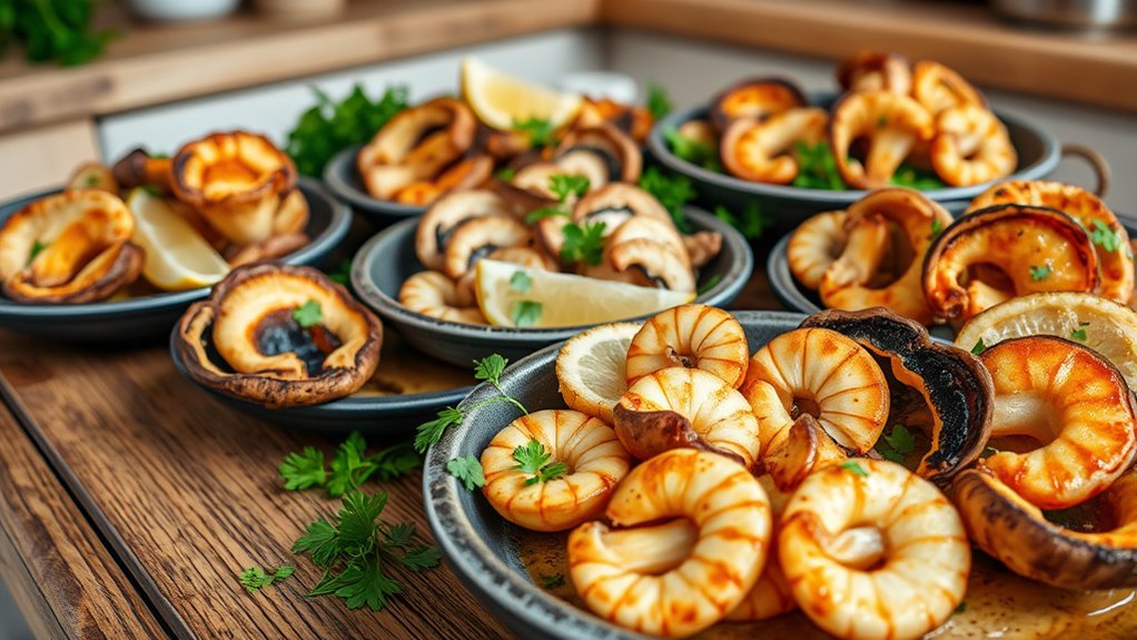 mushrooms mimic seafood qualities