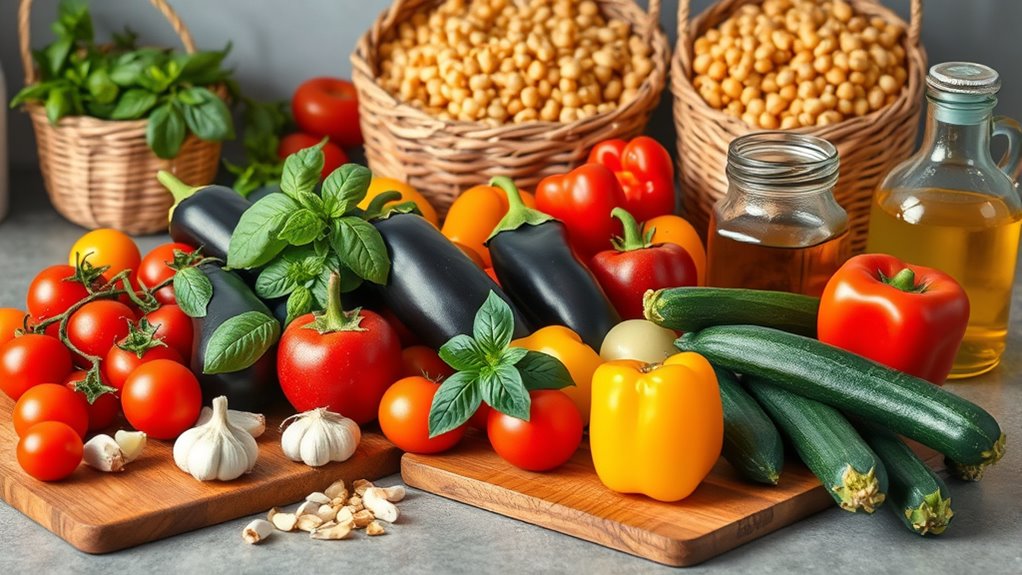 stock healthy mediterranean ingredients