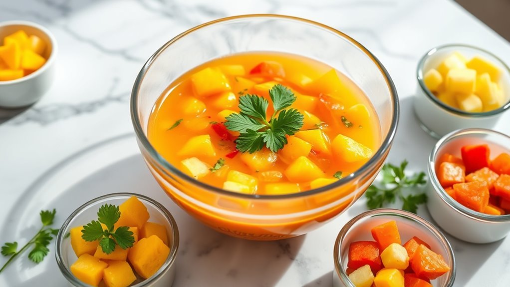 store chill serve garnish