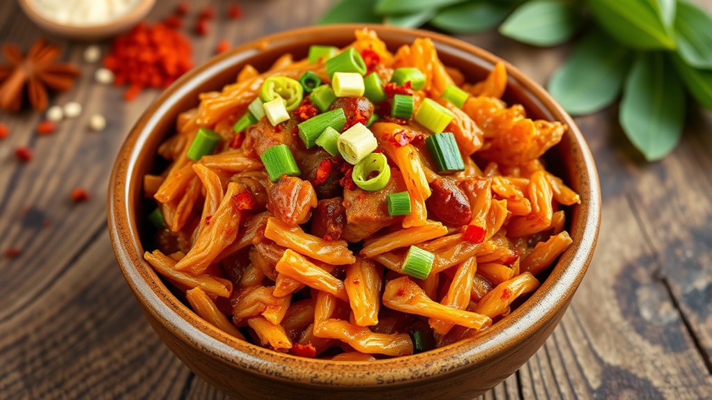 vegan jackfruit adobo preparation