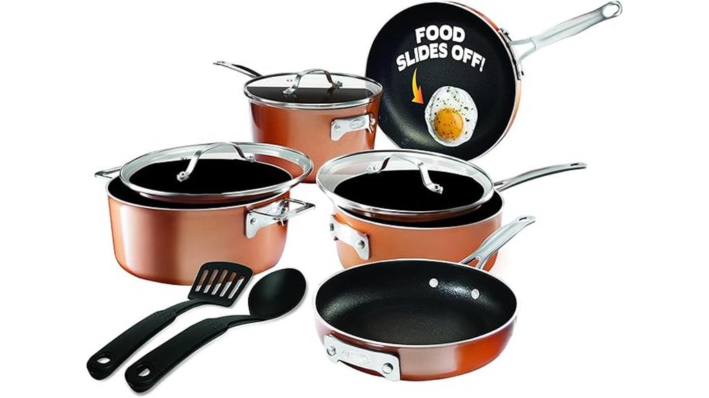 10 piece stackable cookware set