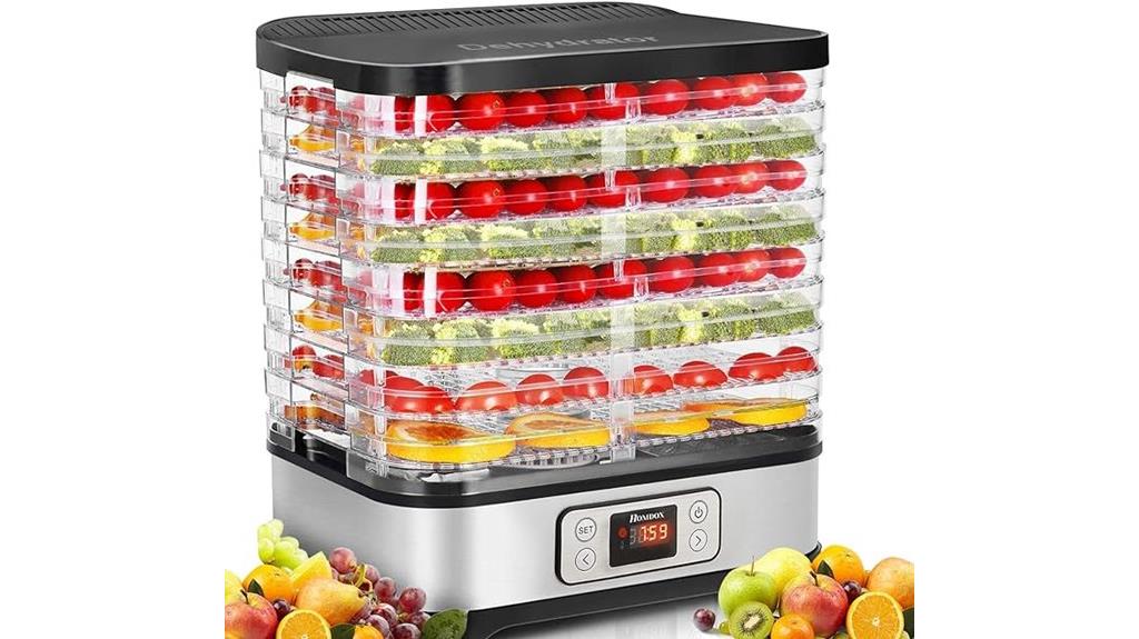 8 tray dehydrator with temperature