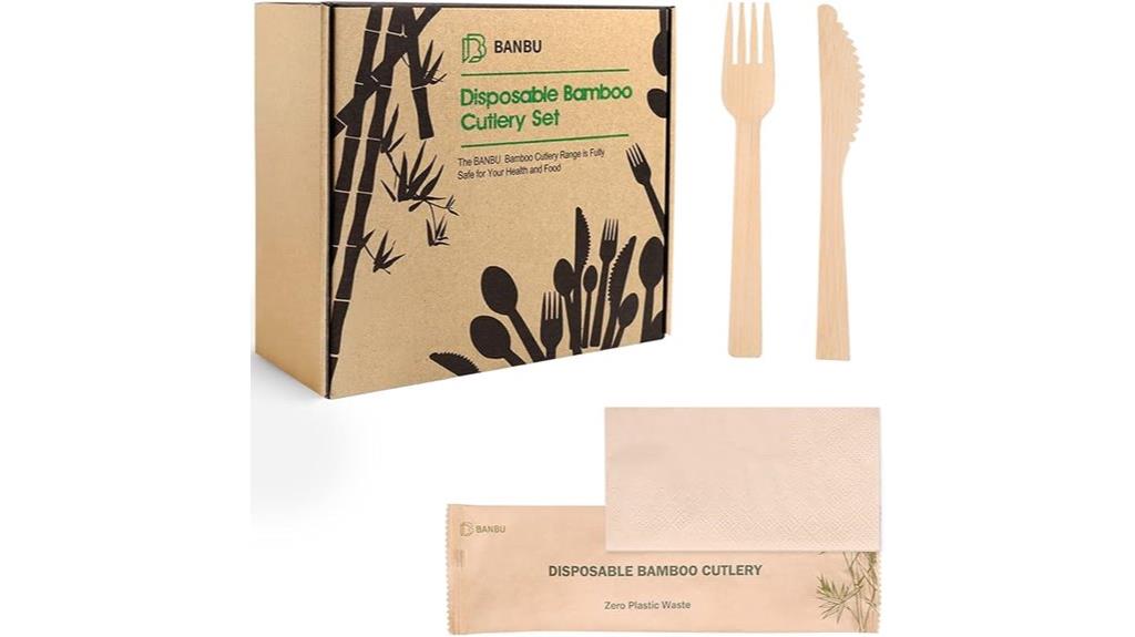 bamboo travel cutlery set