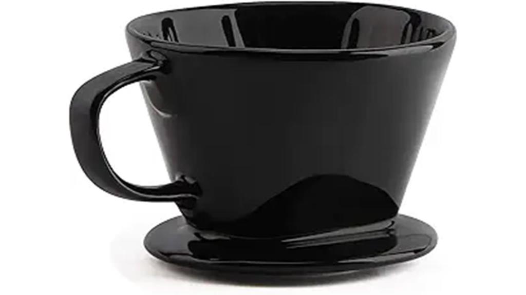 black ceramic coffee dripper