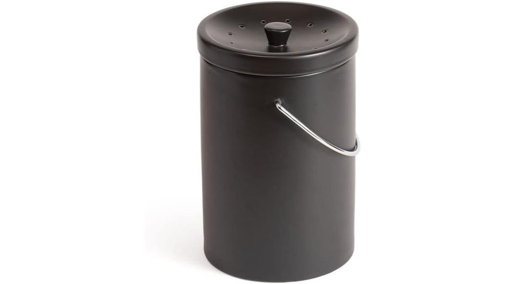 black ceramic compost bin