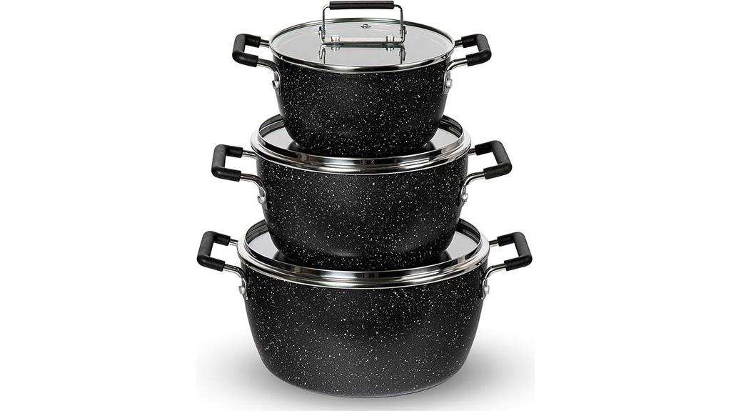 black nonstick cookware set