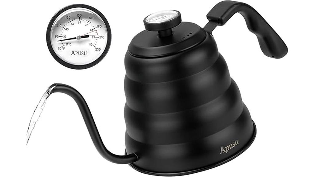 black stovetop gooseneck teapot