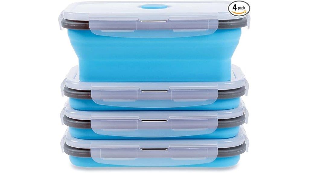 collapsible airtight food containers