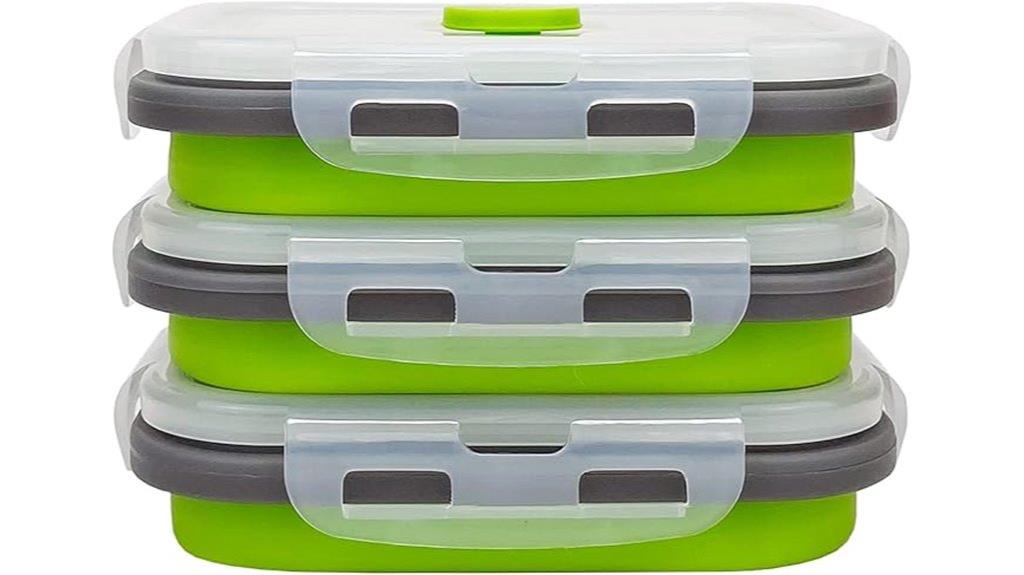 colorful collapsible food containers