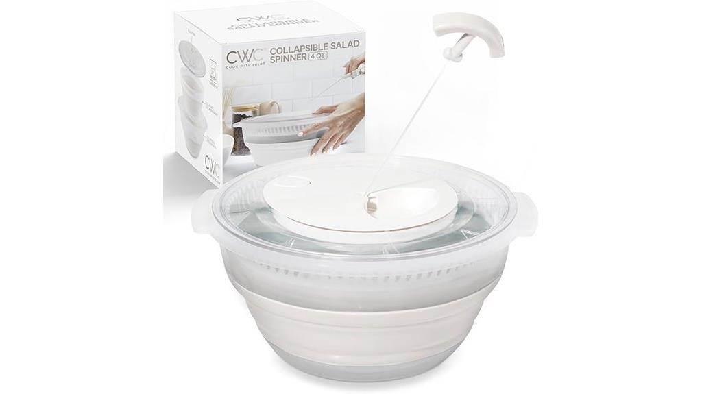 colorful collapsible salad spinner