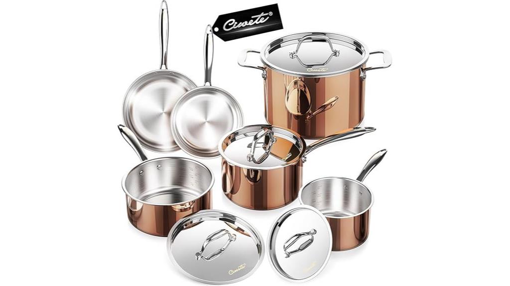 complete tri ply cookware set