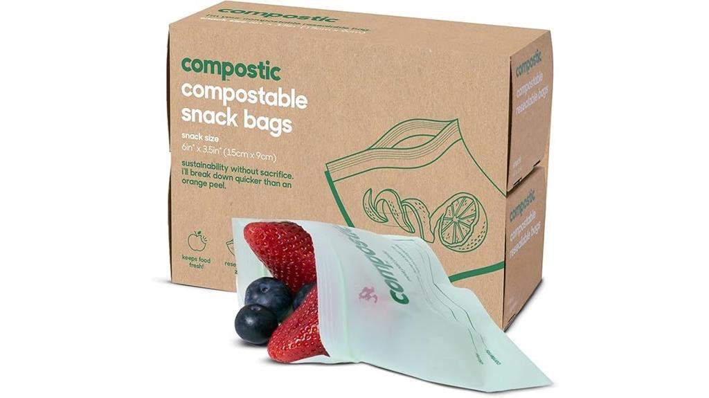 compostable resealable snack bags