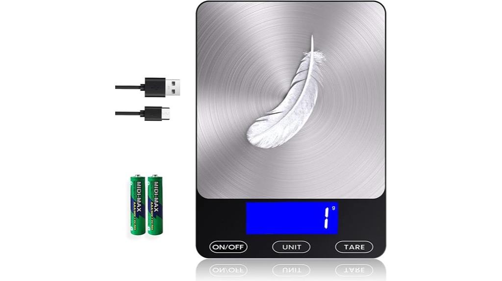 digital stainless steel kitchen scale