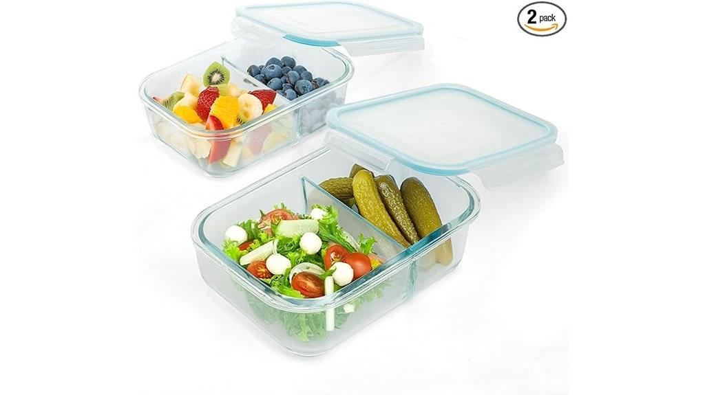 divided glass storage set