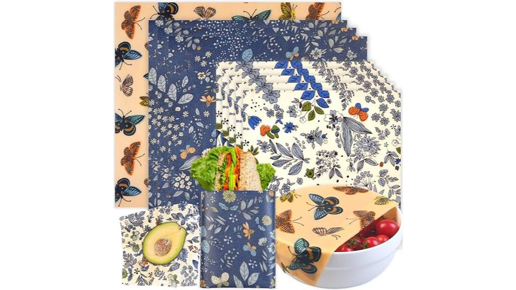 eco friendly 9 pack beeswax wraps