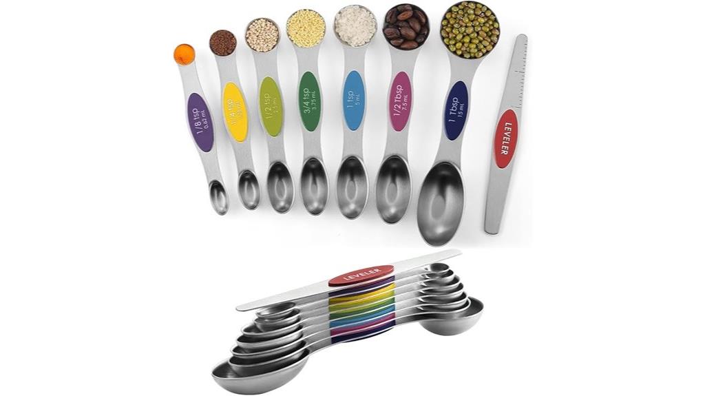 eight stainless steel spoons