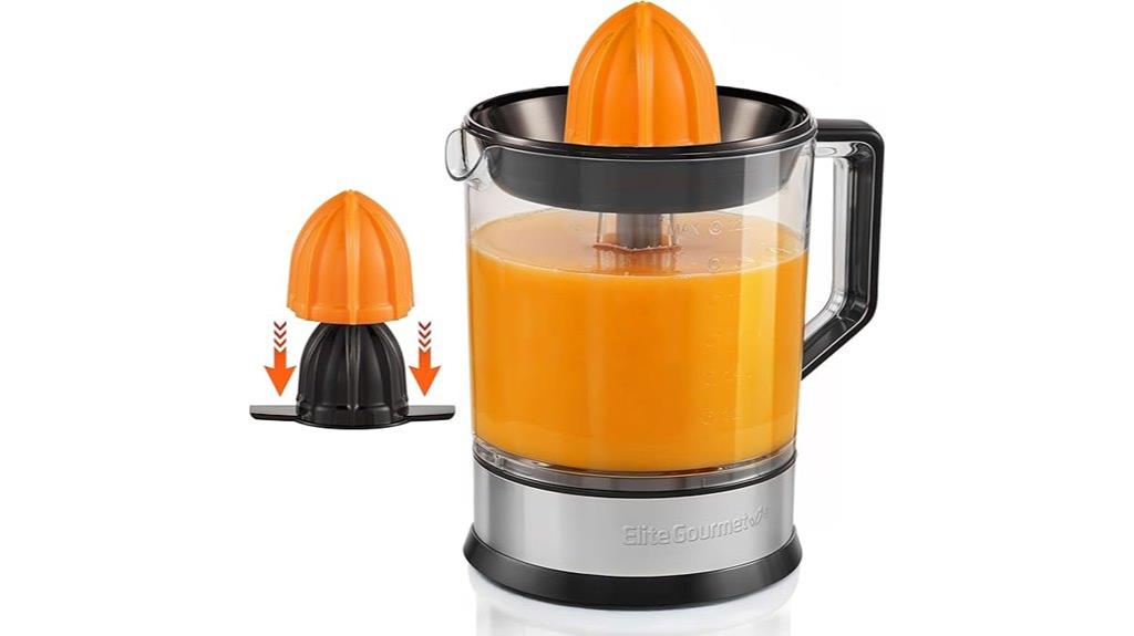 electric citrus juicer with cones