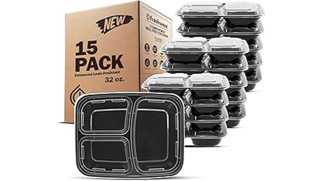fifteen durable meal containers