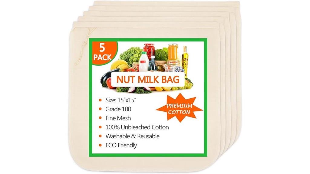 five nut milk bags