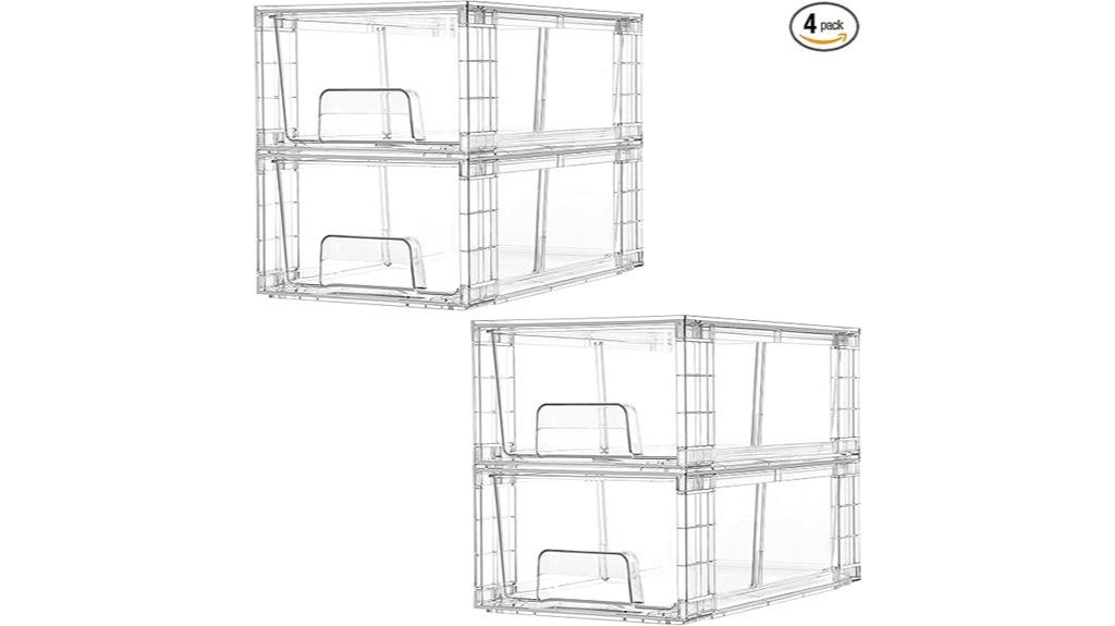 four drawer storage bins