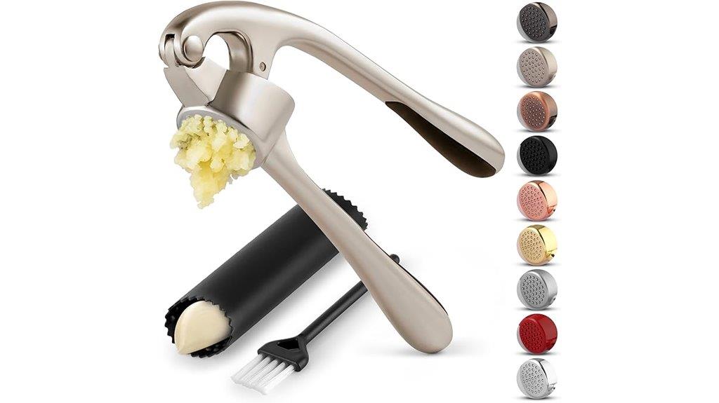 garlic press with accessories