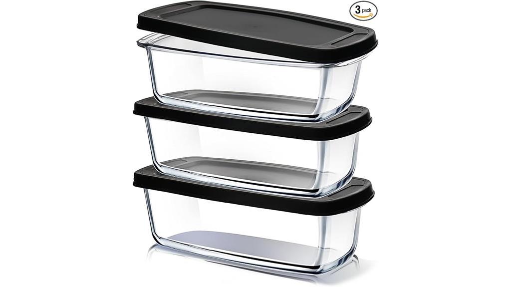 glass bread pans 3 pack