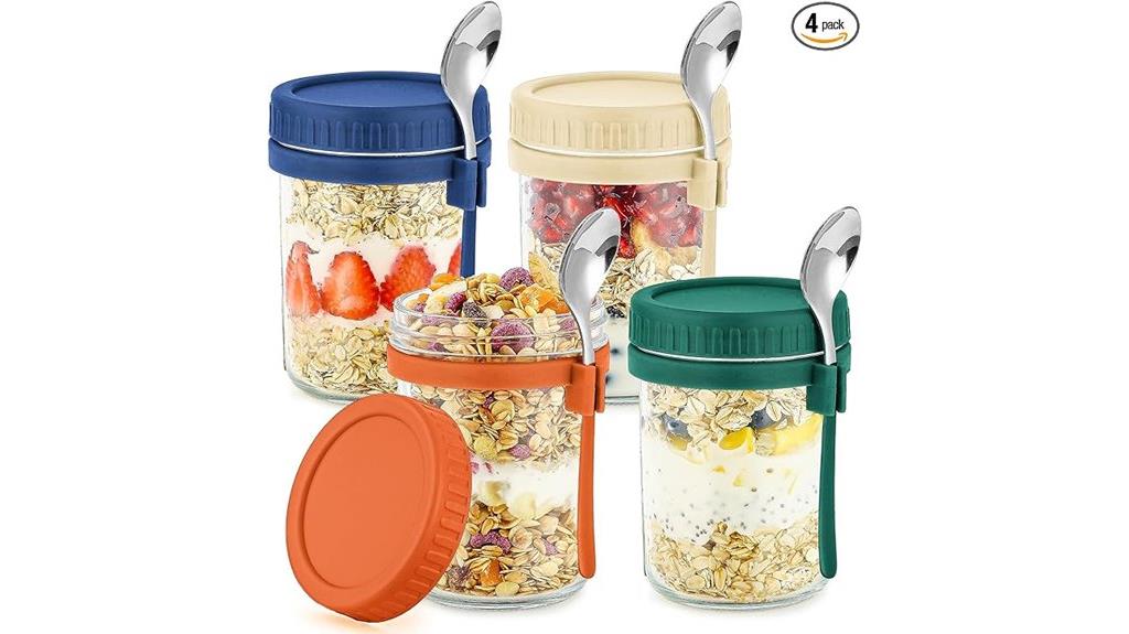 glass overnight oats containers