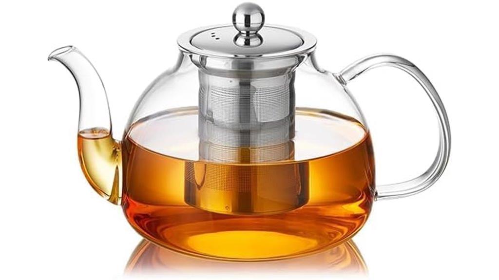 large 40oz glass teapot