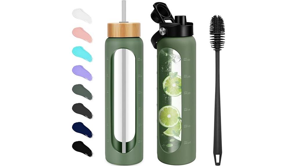 large glass bottle with silicone