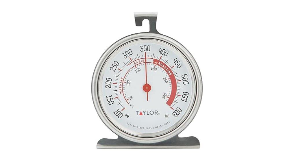 large silver dial thermometer