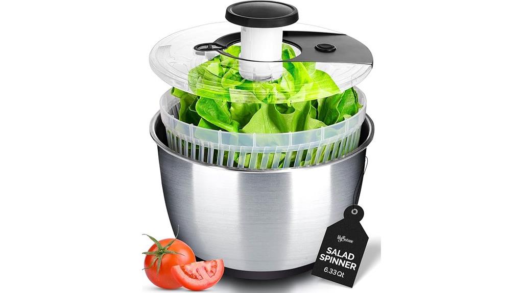 large stainless steel salad spinner