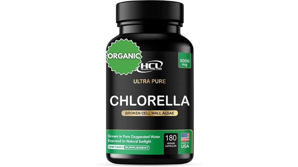 organic 3000mg chlorella capsules