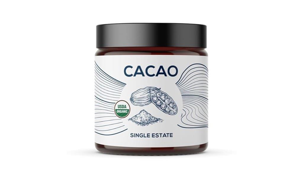 organic cacao powder jar