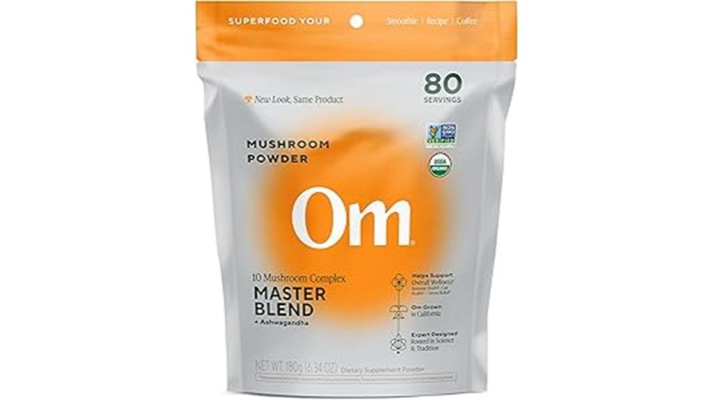 organic mushroom and ashwagandha supplement