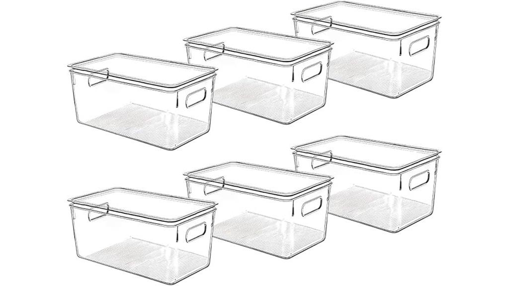 plastic pantry storage bins