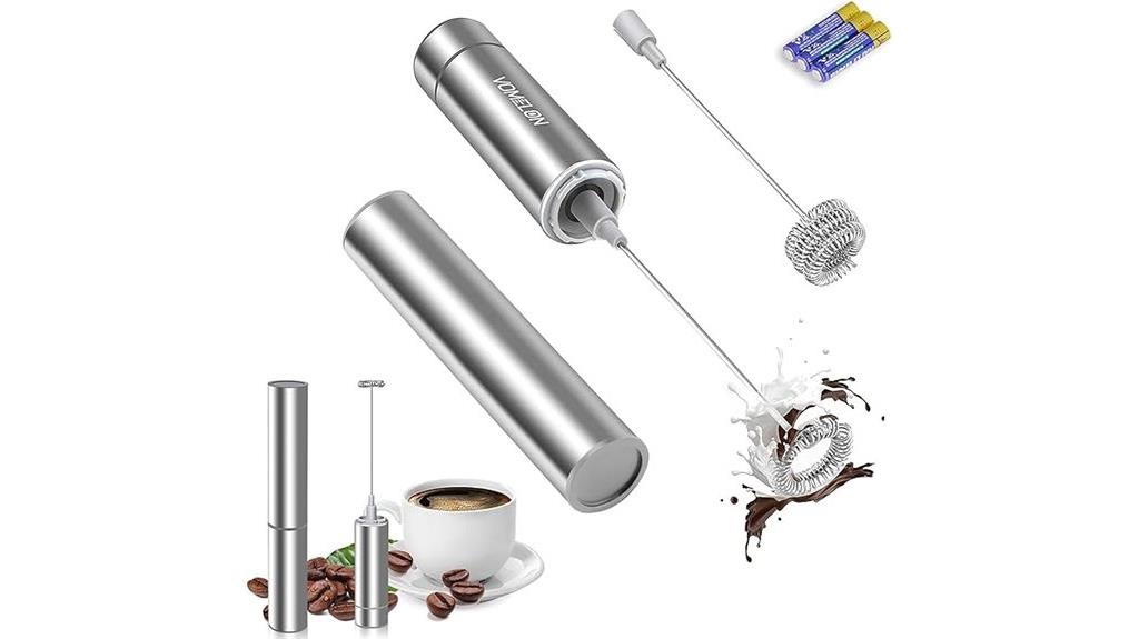 portable milk frother with dual whisks