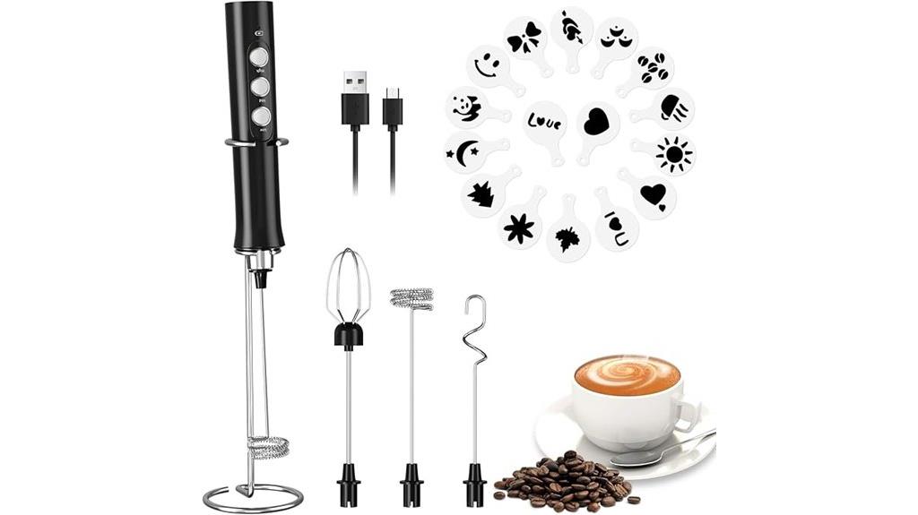 rechargeable milk frother with stand
