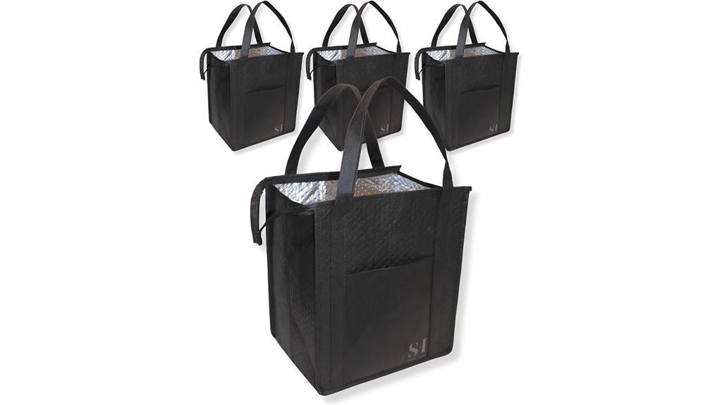 reusable black grocery bags