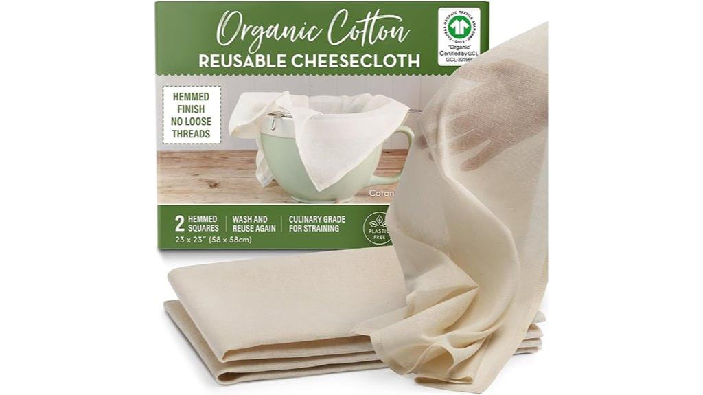 reusable organic cotton cheesecloth