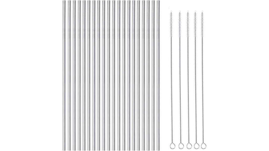 reusable stainless steel straw set