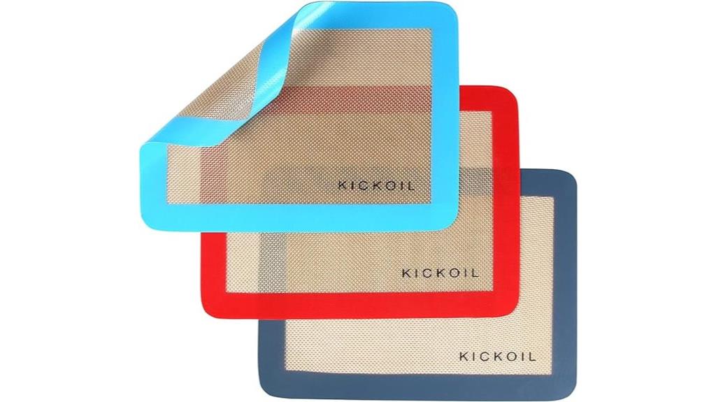set of 3 silicone baking mats