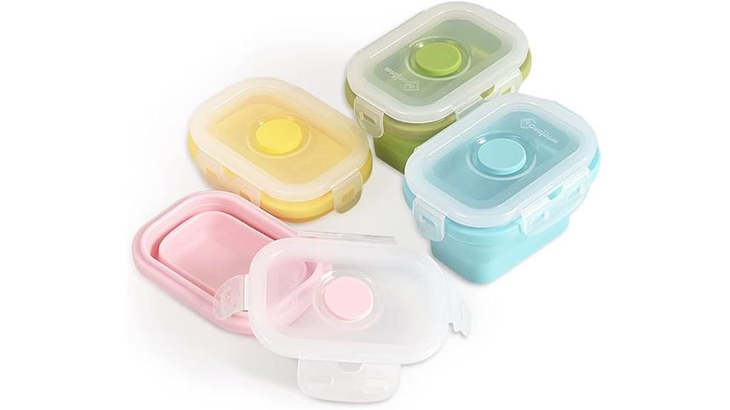 set of four flexible containers