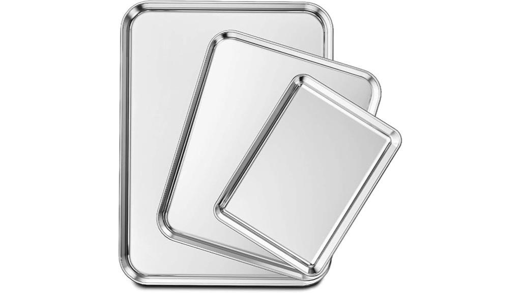 set of three baking sheets