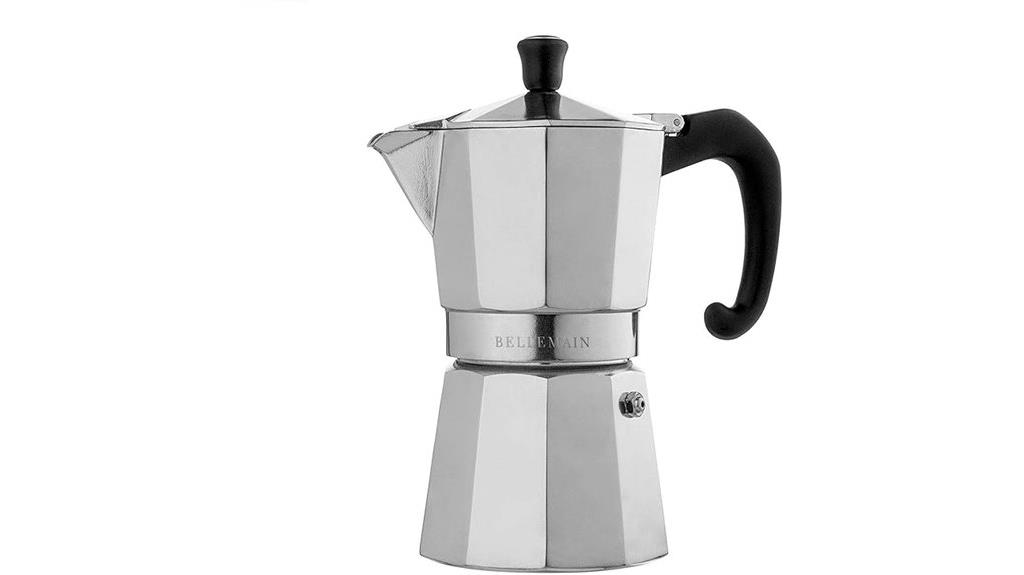 silver 6 cup espresso maker